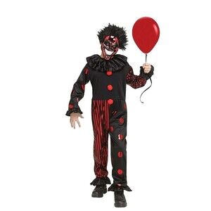Fun World Chrome Red Clown Mask Child Halloween Costume Large 12-14 Creepy